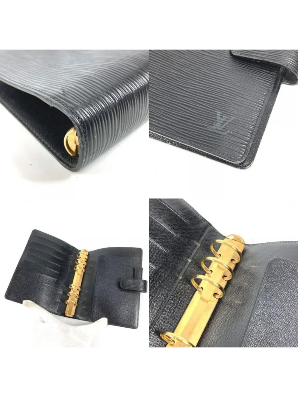 Louis Vuitton Notebook Cover Agenda MM Epi Leather Black